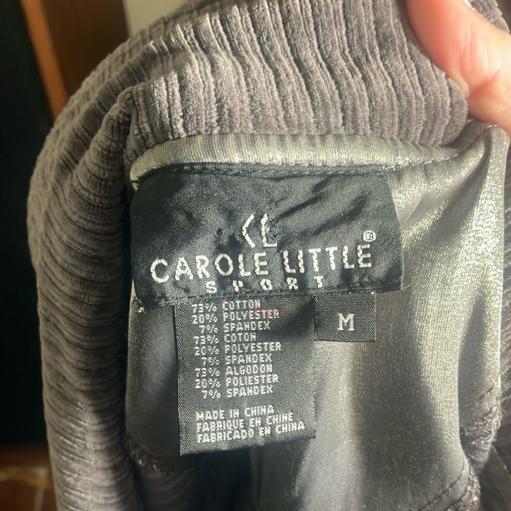 🩶🧥Carol Little Sport Gray Ribbed Stretch Cotton/Poly Button Front Jacket Sz M - Picture 7 of 7